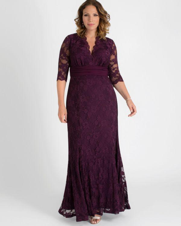 Kiyonna Screen Siren Lace Long Dress - The Dress Outlet