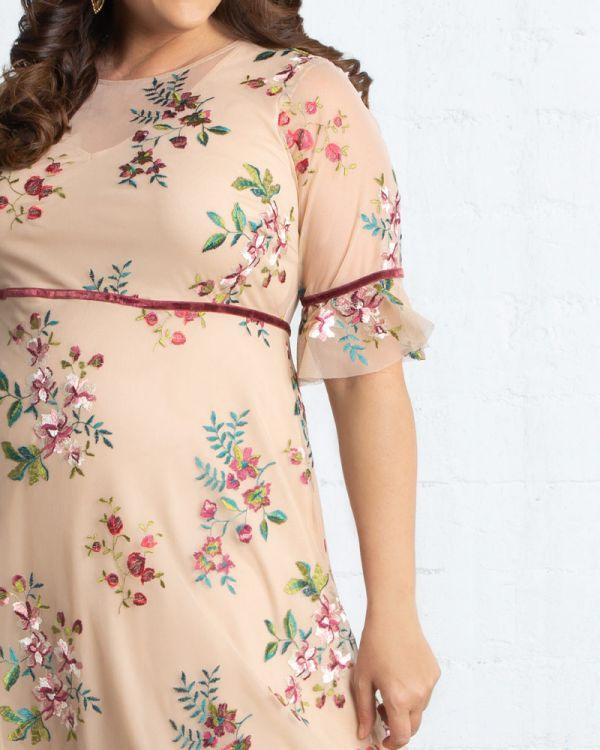 Kiyonna Short Formal Floral Dress - The Dress Outlet