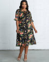 Kiyonna Short Formal Floral Dress - The Dress Outlet