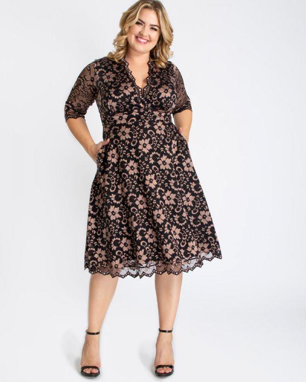 Kiyonna Short Formal Plus Size Dress - The Dress Outlet