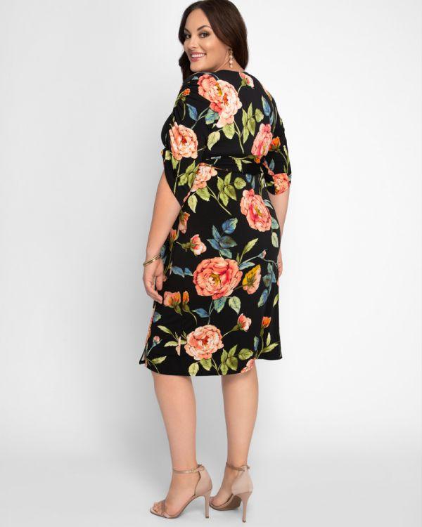 Kiyonna Short Formal Wrap Dress - The Dress Outlet