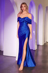 Prom Dresses Pleated Long Formal Glitter Prom Dress Royal