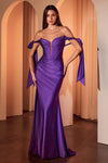 Prom Dresses Long Formal Slit Corset Prom Dress Purple