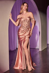 Prom Dresses Prom Long Formal Fitted Slit Dress Rose Gold