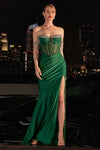 Prom Dresses Prom Long Formal Fitted Fringe Dress Emerald