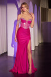 Prom Dresses Prom Long Formal Fitted Fringe Dress Fuchsia