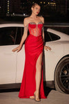 Prom Dresses Prom Long Formal Fitted Fringe Dress Red