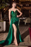 Prom Dresses Prom Fitted Long Formal Beaded Applique Gown Emerald