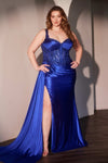 Plus Size Dresses Plus Size Long Corset Formal Prom Gown Royal