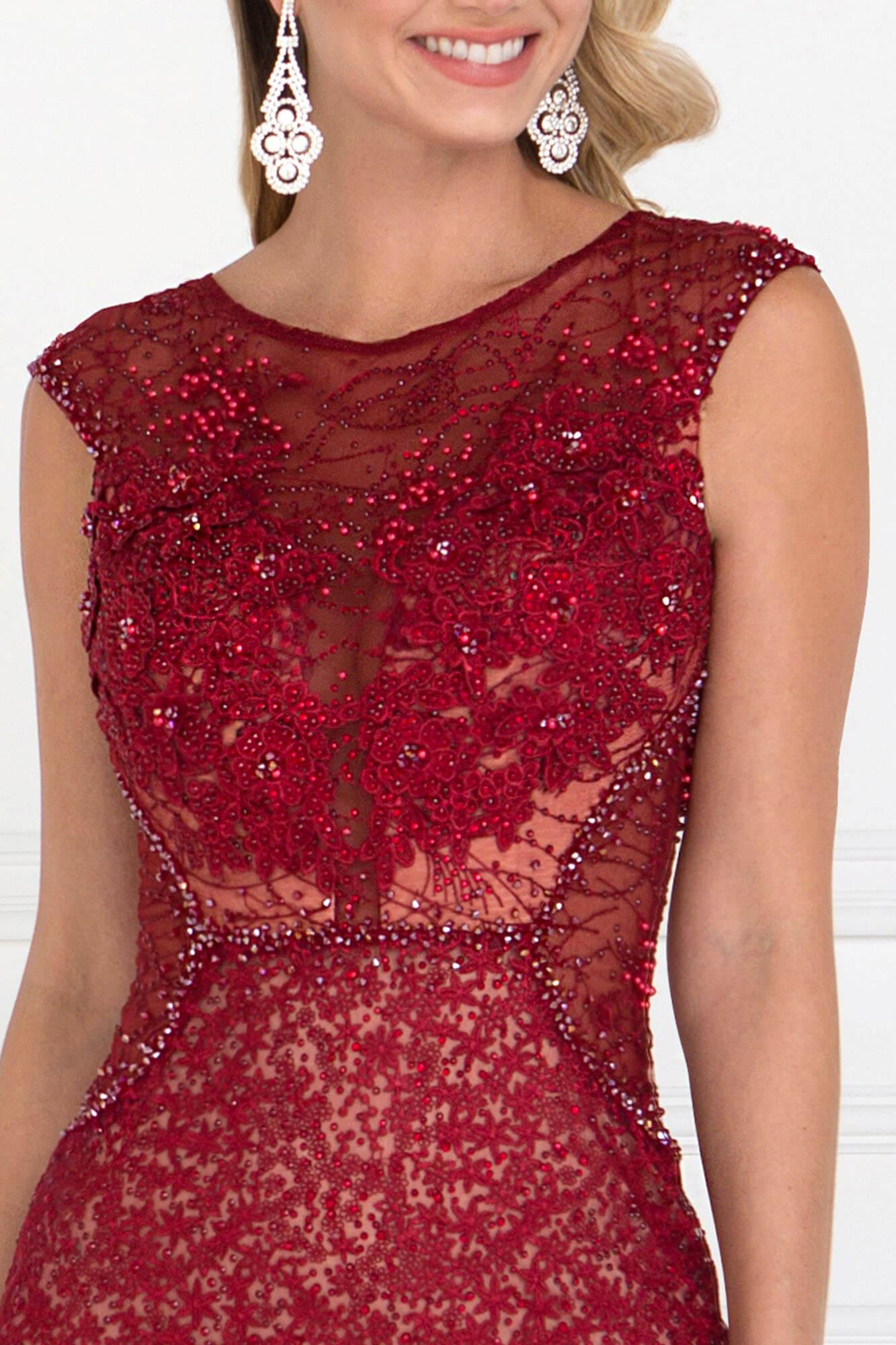 Lace Mermaid Long Prom Dress Formal - The Dress Outlet Elizabeth K