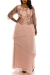 Le Bos Long Formal Plus Size Chiffon Dress 27722 - The Dress Outlet