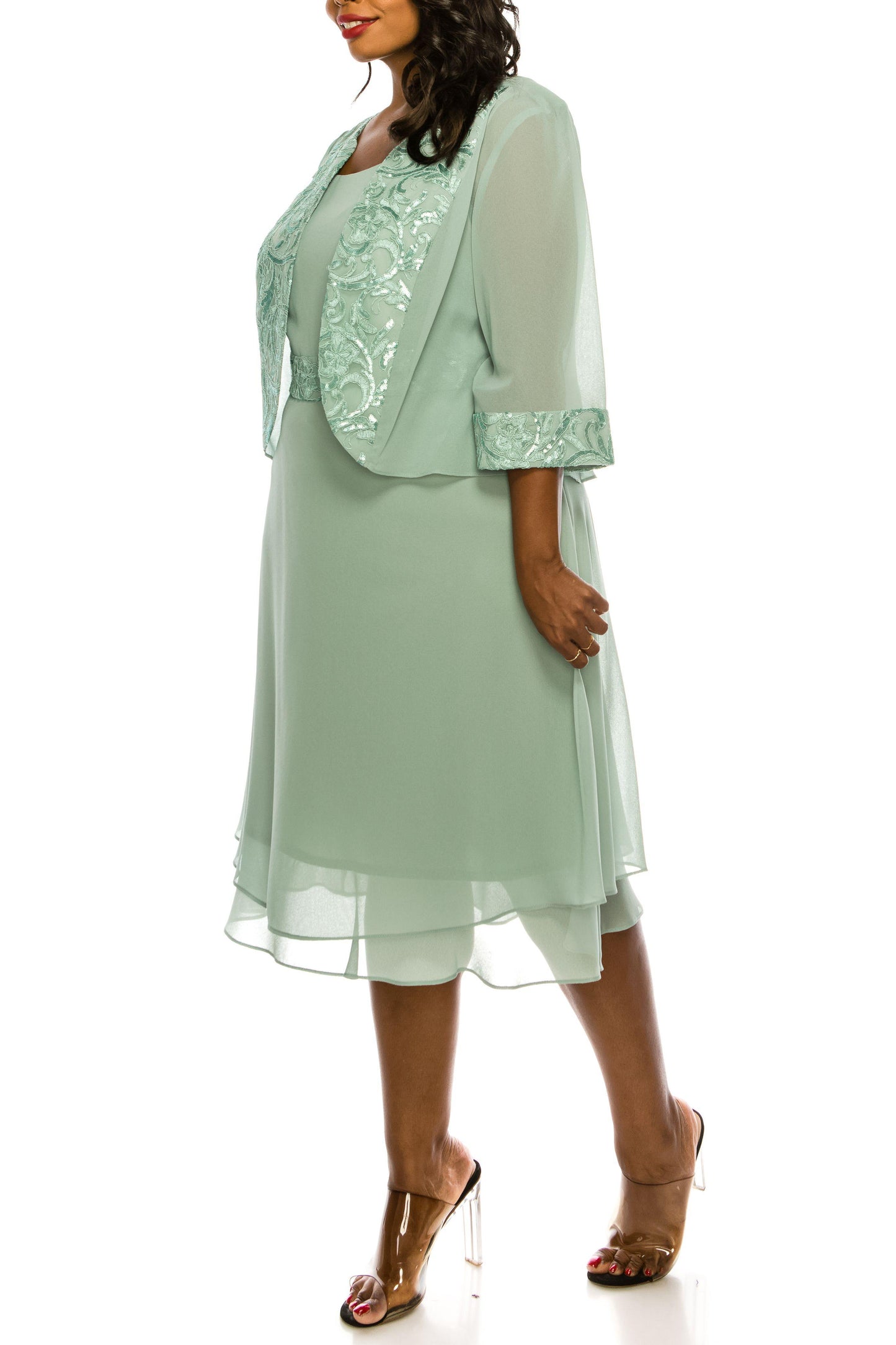 Le Bos Short Plus Size Jacket Cocktail Dress 27634 - The Dress Outlet