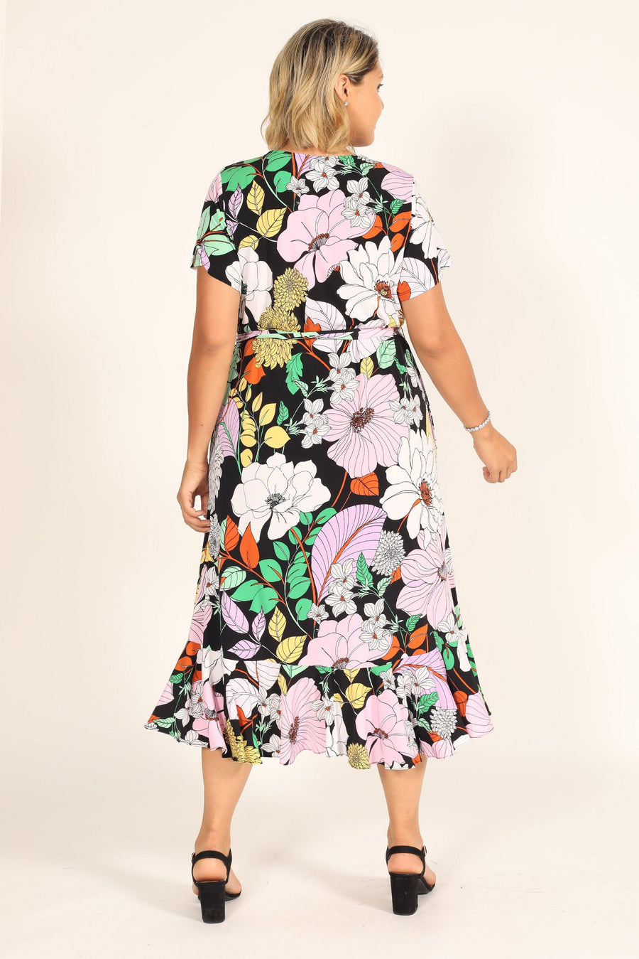 London Times Short Sleeve Floral Print Dress T5729W - The Dress Outlet
