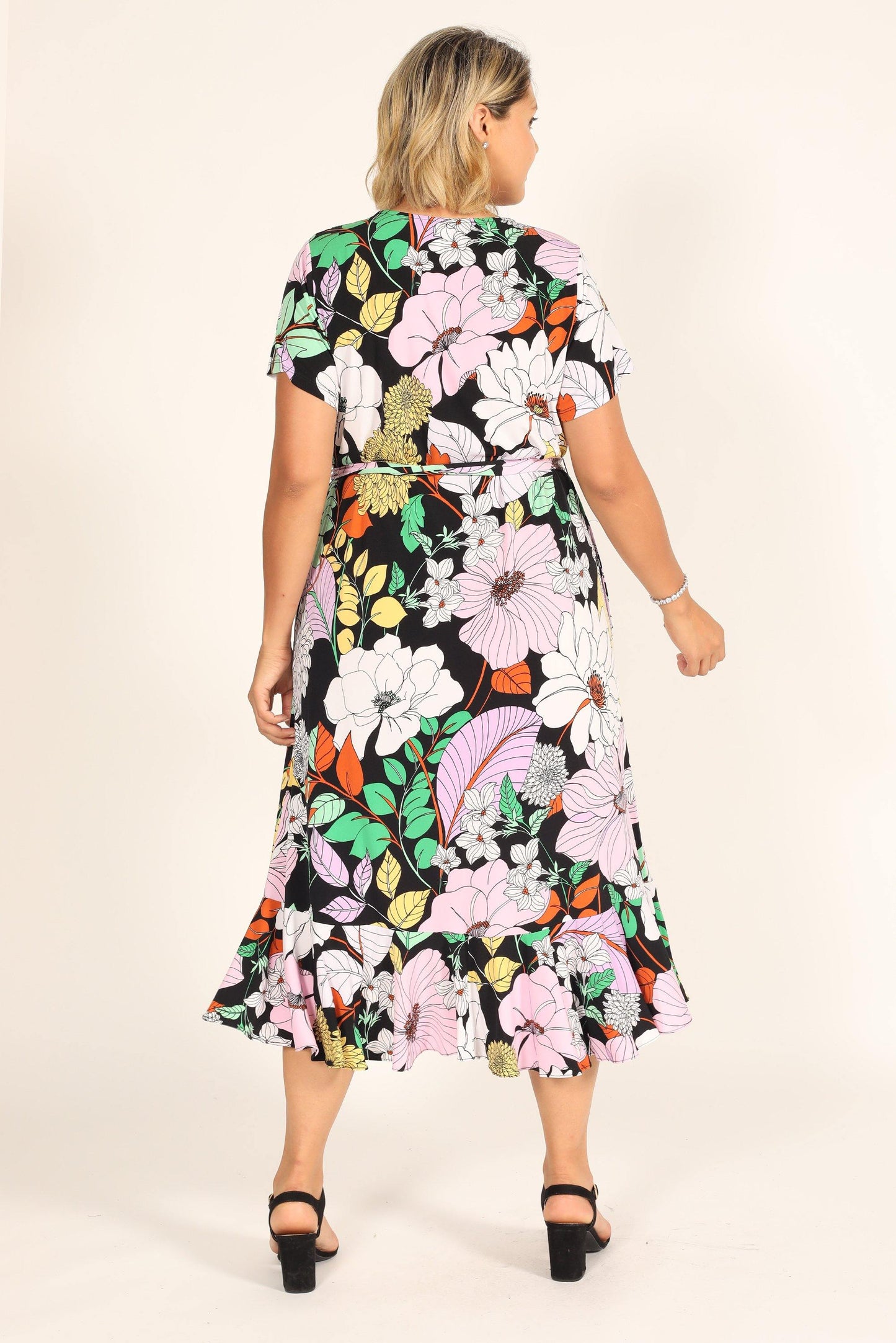 London Times Short Sleeve Floral Print Dress T5729W - The Dress Outlet