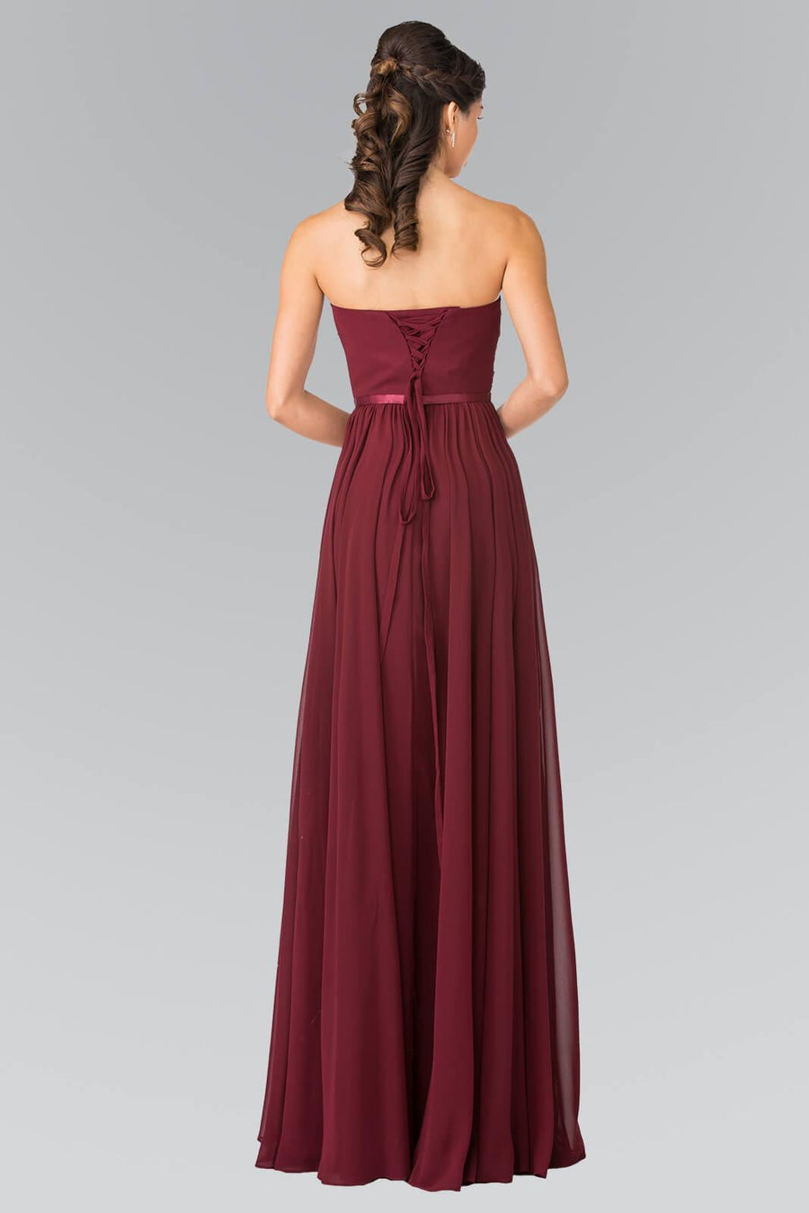 Long Bridesmaid Sweetheart Chiffon Formal Dress - The Dress Outlet Elizabeth K