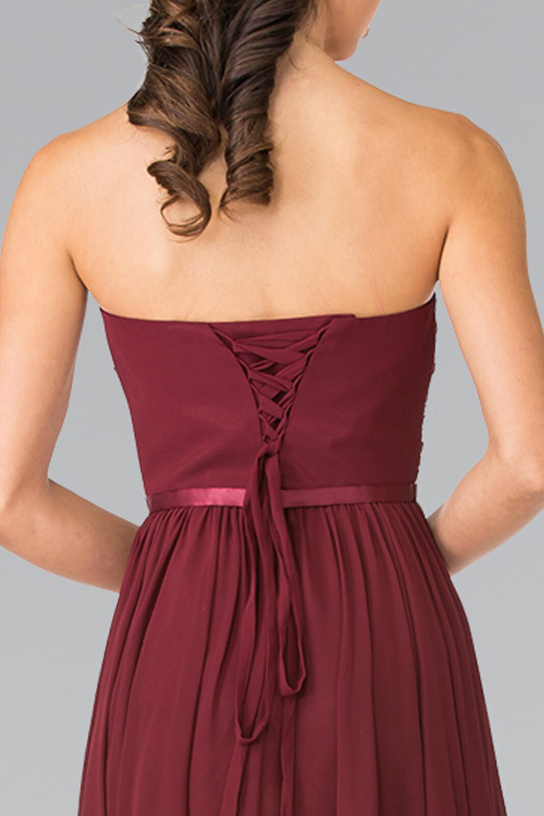 Long Bridesmaid Sweetheart Chiffon Formal Dress - The Dress Outlet Elizabeth K