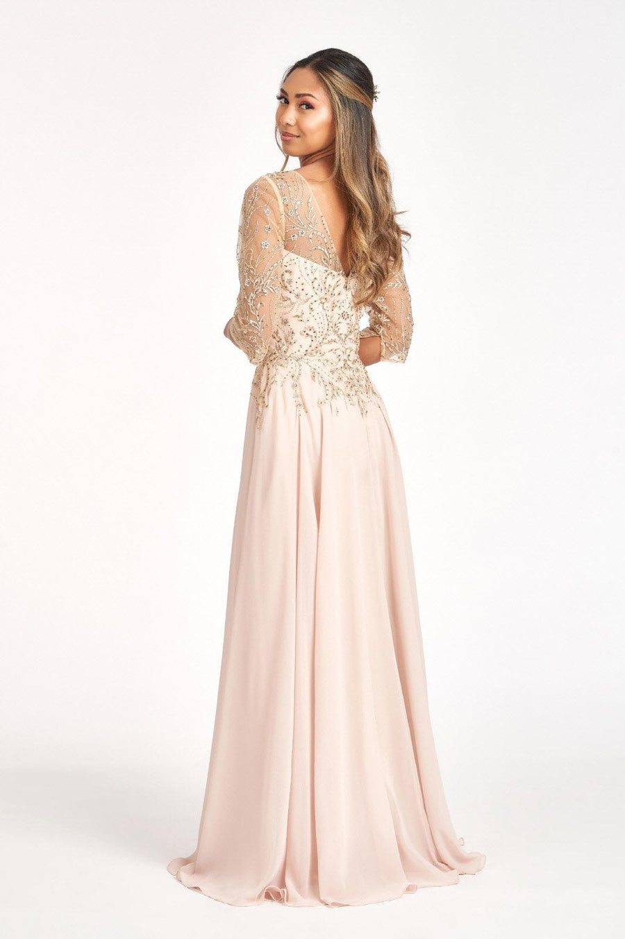 Long Chiffon Mother of the Bride Formal Dress - The Dress Outlet