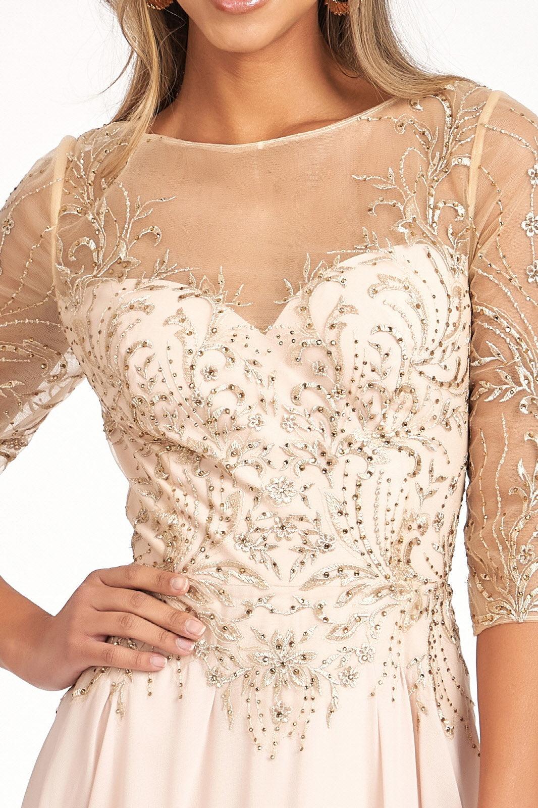 Long Chiffon Mother of the Bride Formal Dress - The Dress Outlet