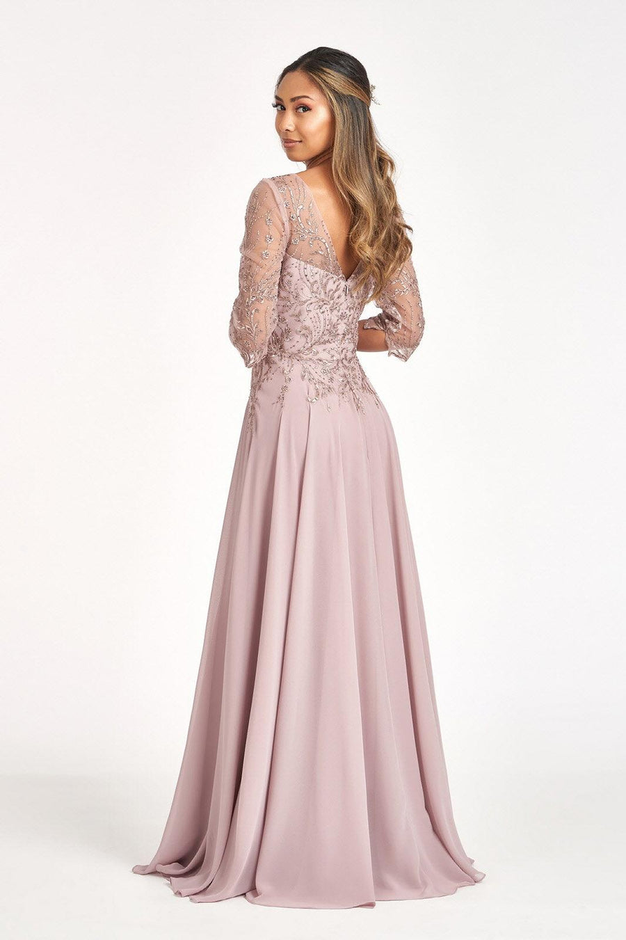 Long Chiffon Mother of the Bride Formal Dress - The Dress Outlet