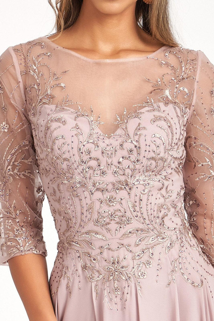 Long Chiffon Mother of the Bride Formal Dress - The Dress Outlet