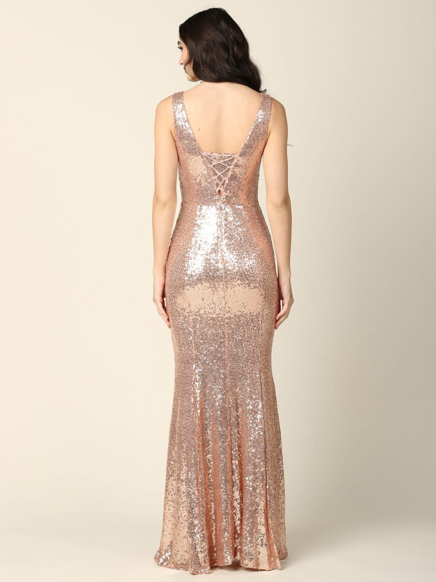 Long Fitted Formal Sleeveless Prom Dress - The Dress Outlet