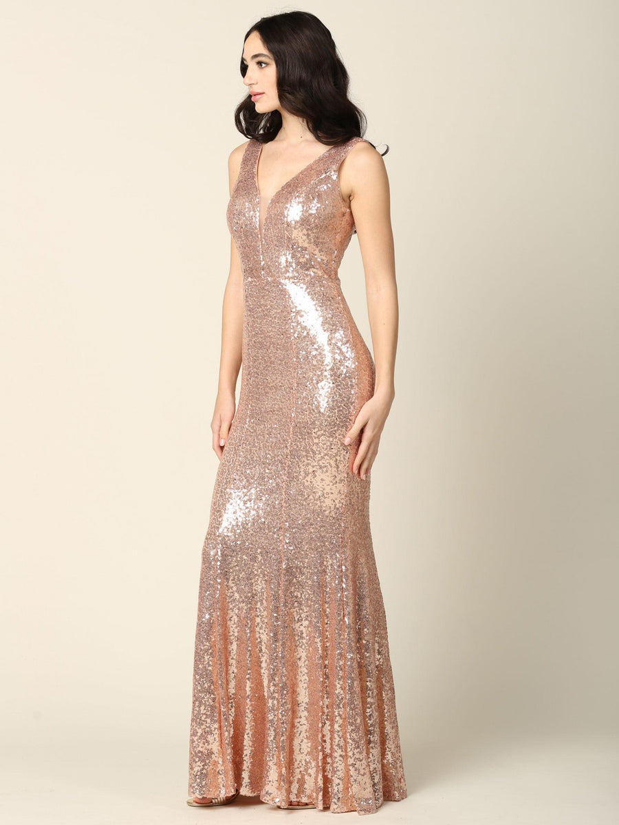 Long Fitted Formal Sleeveless Prom Dress - The Dress Outlet