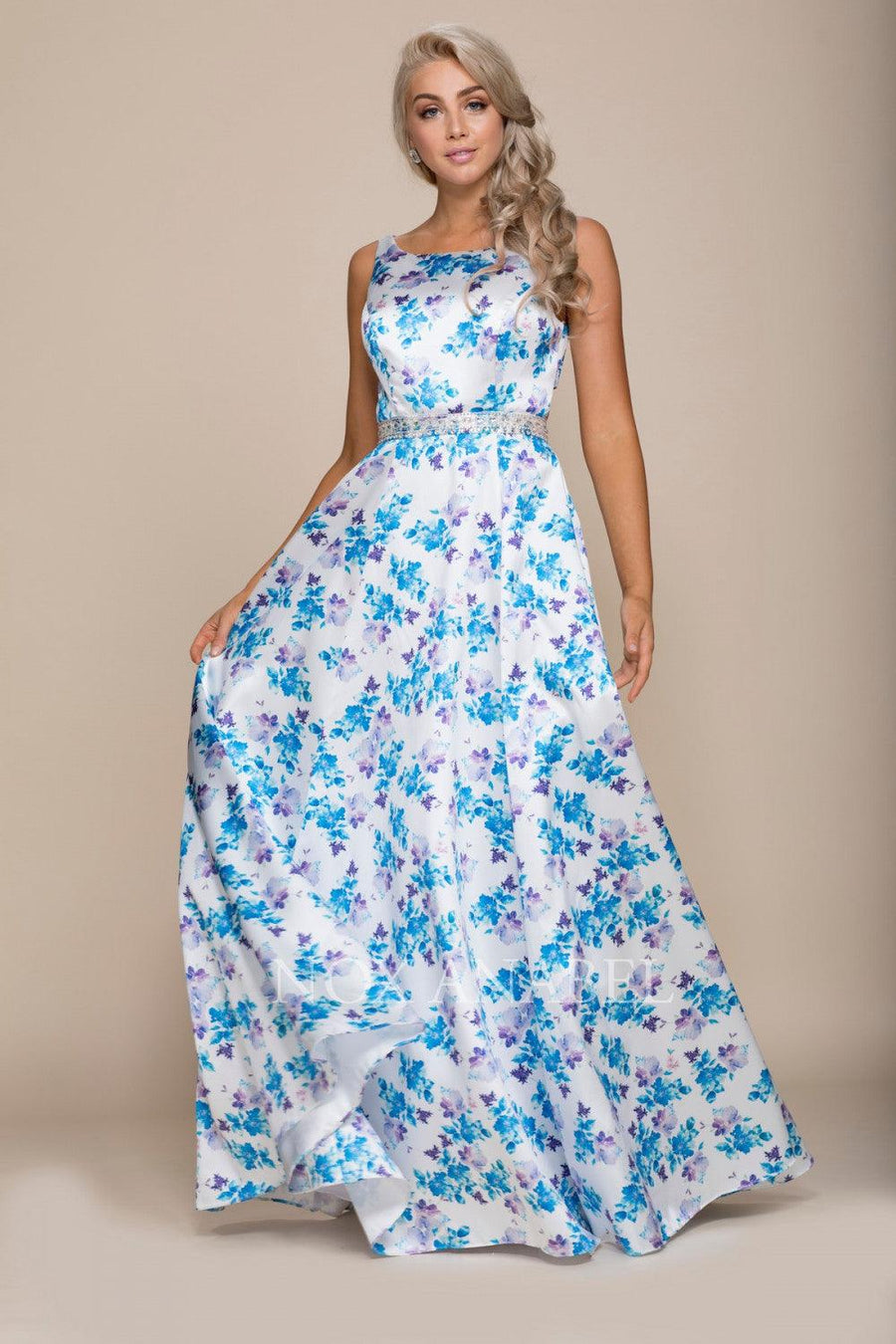 Long Floral Prom Dress Formal Gown - The Dress Outlet Nox Anabel