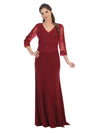 Long Formal 3/4 Sleeve Mother of the Bride Dress - The Dress Outlet