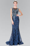 Long Formal Beaded Sleeveless Evening Prom Dress - The Dress Outlet Elizabeth K