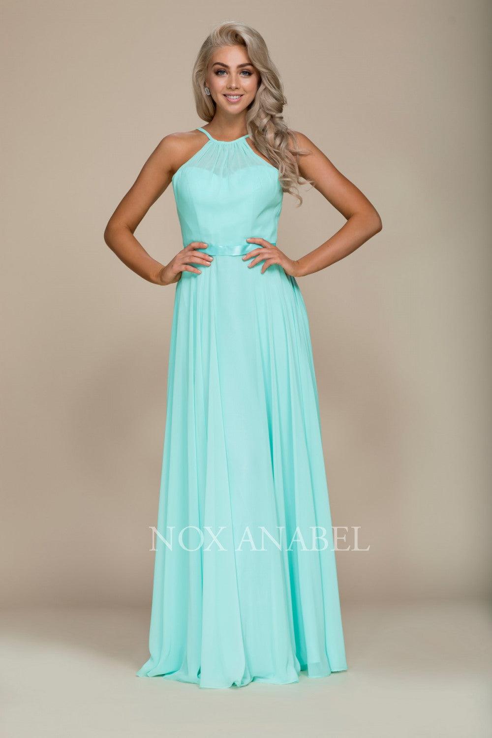 Long Formal Bridesmaid Prom Dress Mint Green
