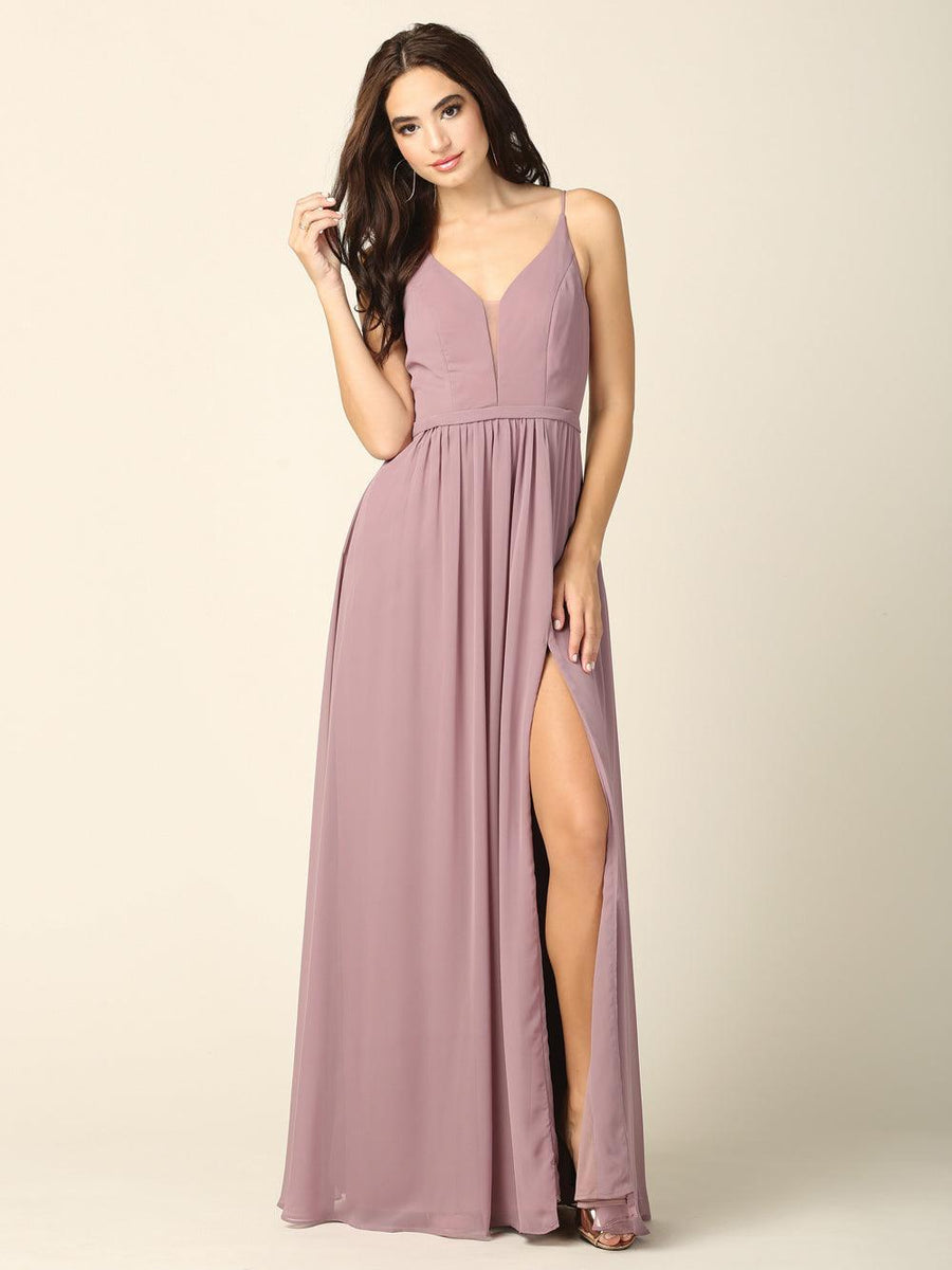 Long Formal Bridesmaids Chiffon Dress Sale - The Dress Outlet