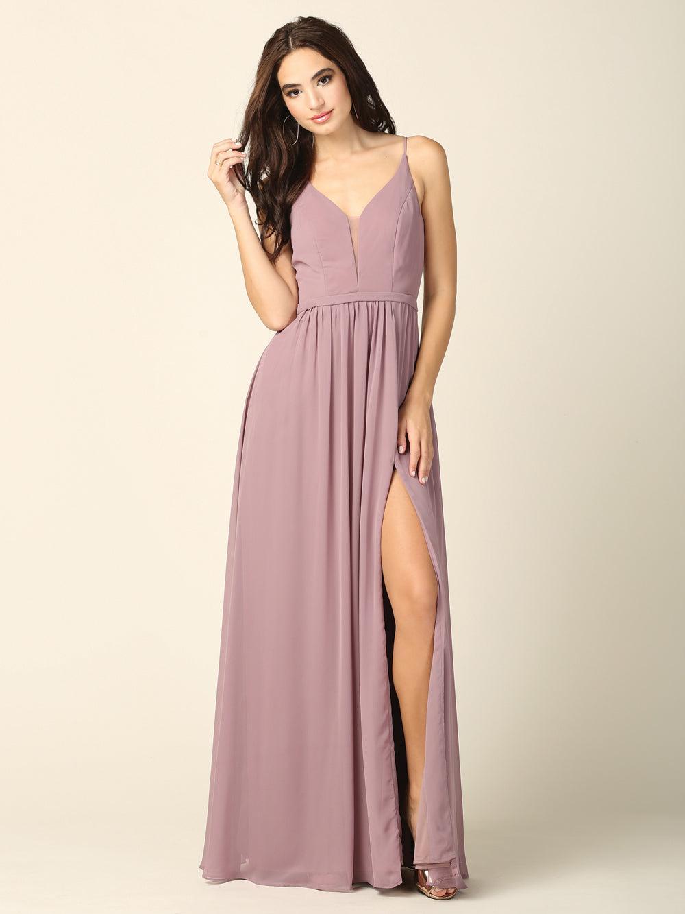 Long Formal Bridesmaids Chiffon Dress Sale - The Dress Outlet