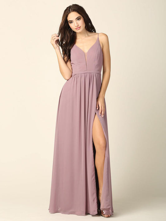 Long Formal Bridesmaids Chiffon Dress Sale - The Dress Outlet