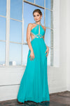 Long Formal Halter Neck Evening Prom Dress - The Dress Outlet Elizabeth K