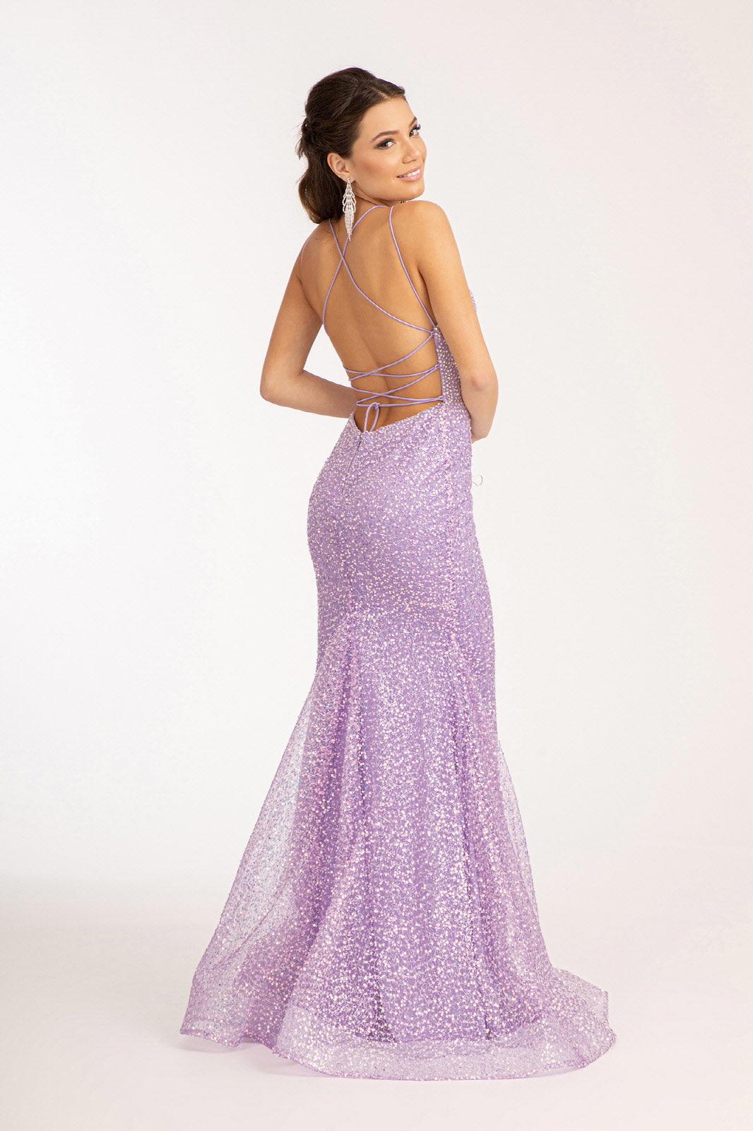 Long Formal Mesh Mermaid Prom Dress - The Dress Outlet