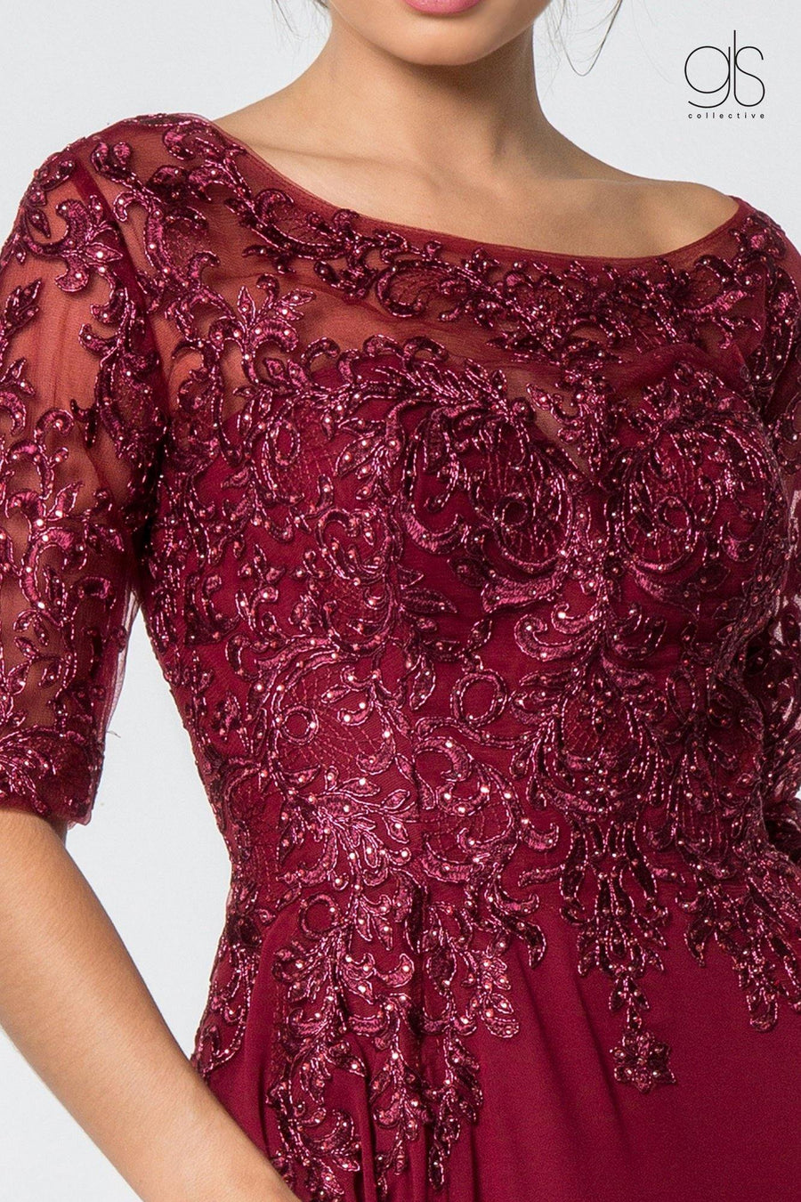 Long Formal Mother of the Bride Chiffon Dress - The Dress Outlet Elizabeth K