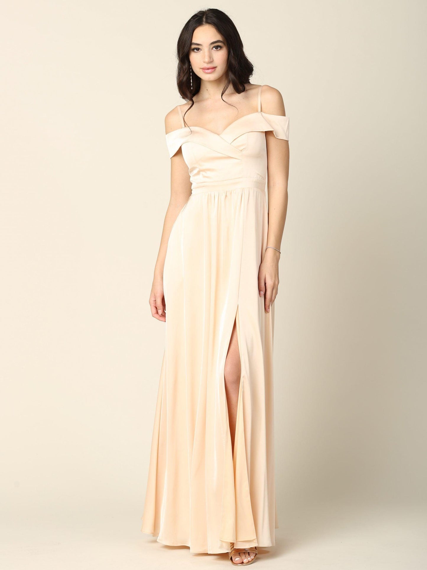 Long Formal Off Shoulder Bridesmaid Dress Sale - The Dress Outlet