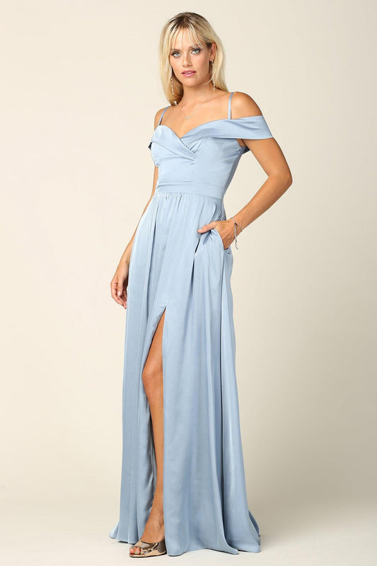 Long Formal Off Shoulder Bridesmaid Dress - The Dress Outlet