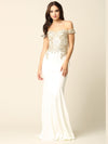 Long Formal Off Shoulder Fitted Mermaid Dress - The Dress Outlet