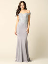 Long Formal Off Shoulder Fitted Mermaid Dress - The Dress Outlet
