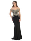 Long Formal Off Shoulder Fitted Mermaid Dress - The Dress Outlet