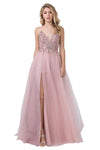 Long Formal Prom Beaded Evening Ball Gown - The Dress Outlet