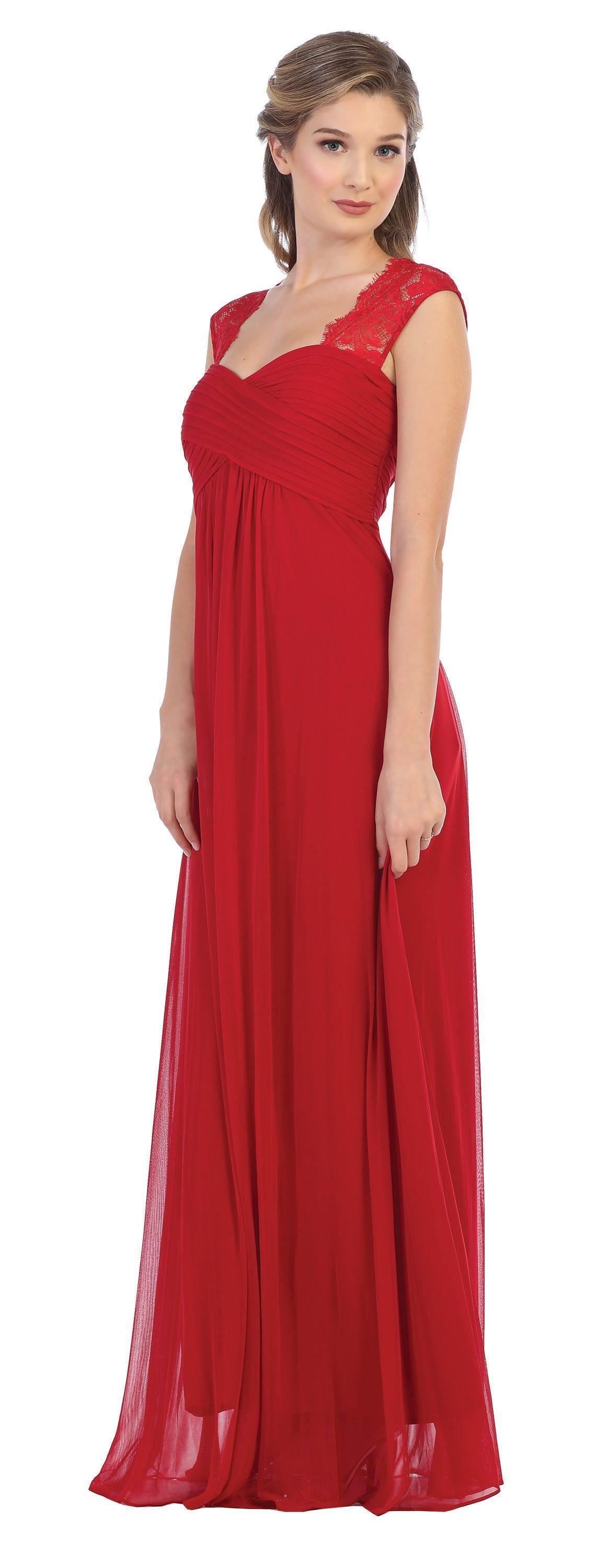 Long Formal Sleeveless Chiffon Bridesmaids Dress - The Dress Outlet