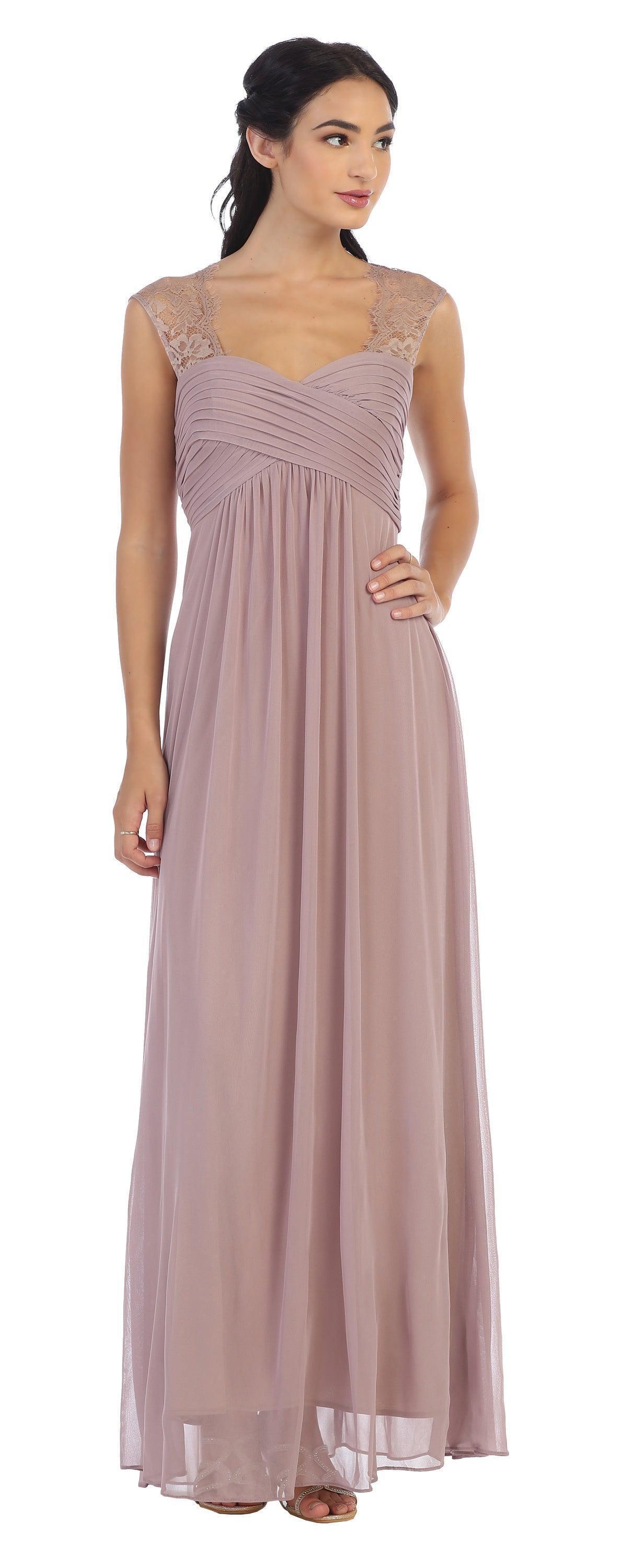 Long Formal Sleeveless Chiffon Bridesmaids Dress - The Dress Outlet