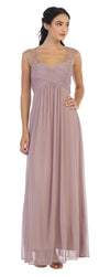Long Formal Sleeveless Chiffon Bridesmaids Dress - The Dress Outlet