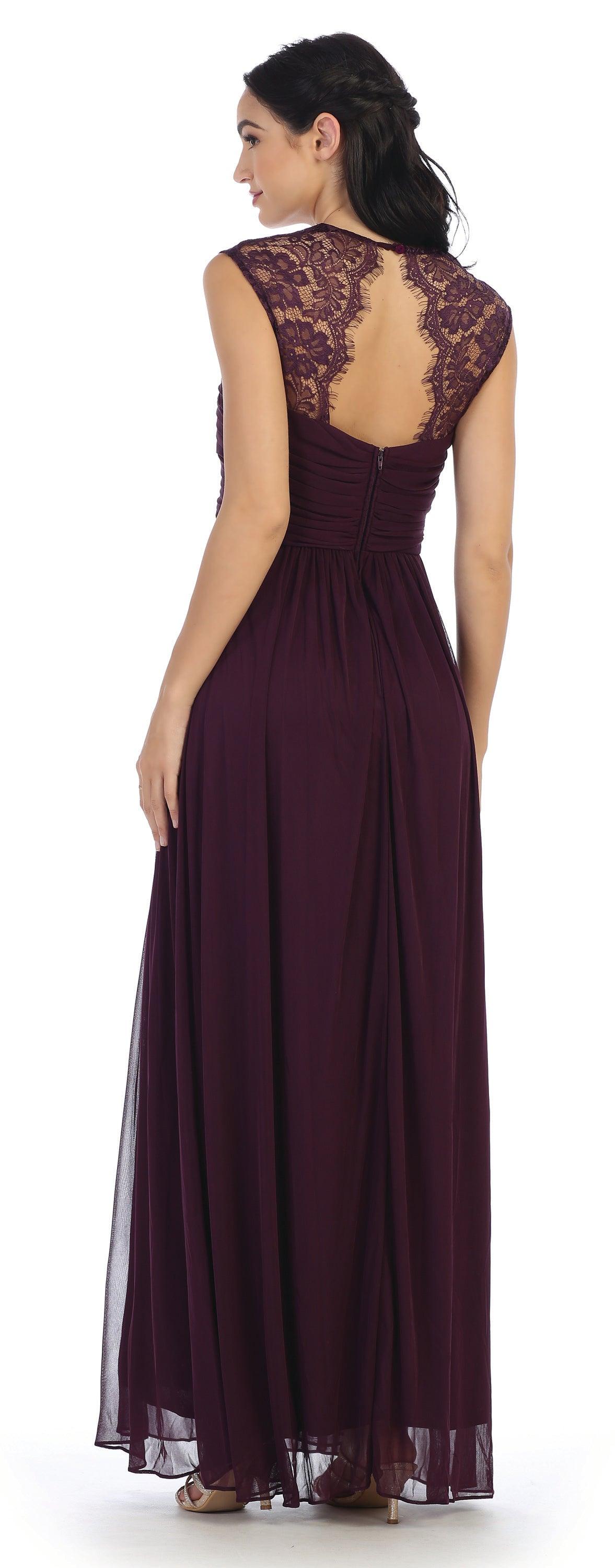 Long Formal Sleeveless Chiffon Bridesmaids Dress - The Dress Outlet