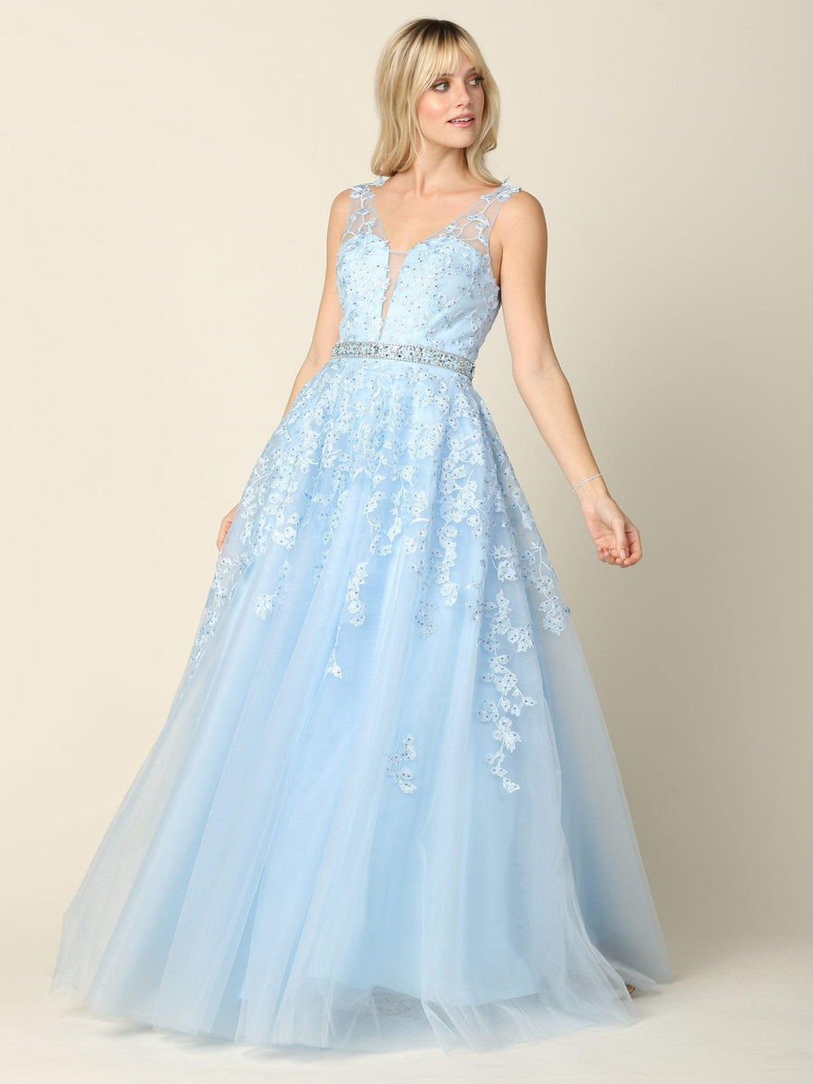 Long Formal Sleeveless Prom Ball Gown Sale - The Dress Outlet