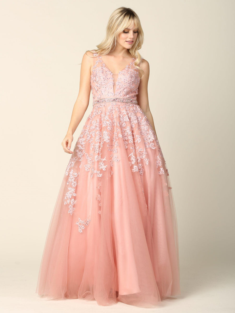 Long Formal Sleeveless Prom Ball Gown Sale - The Dress Outlet