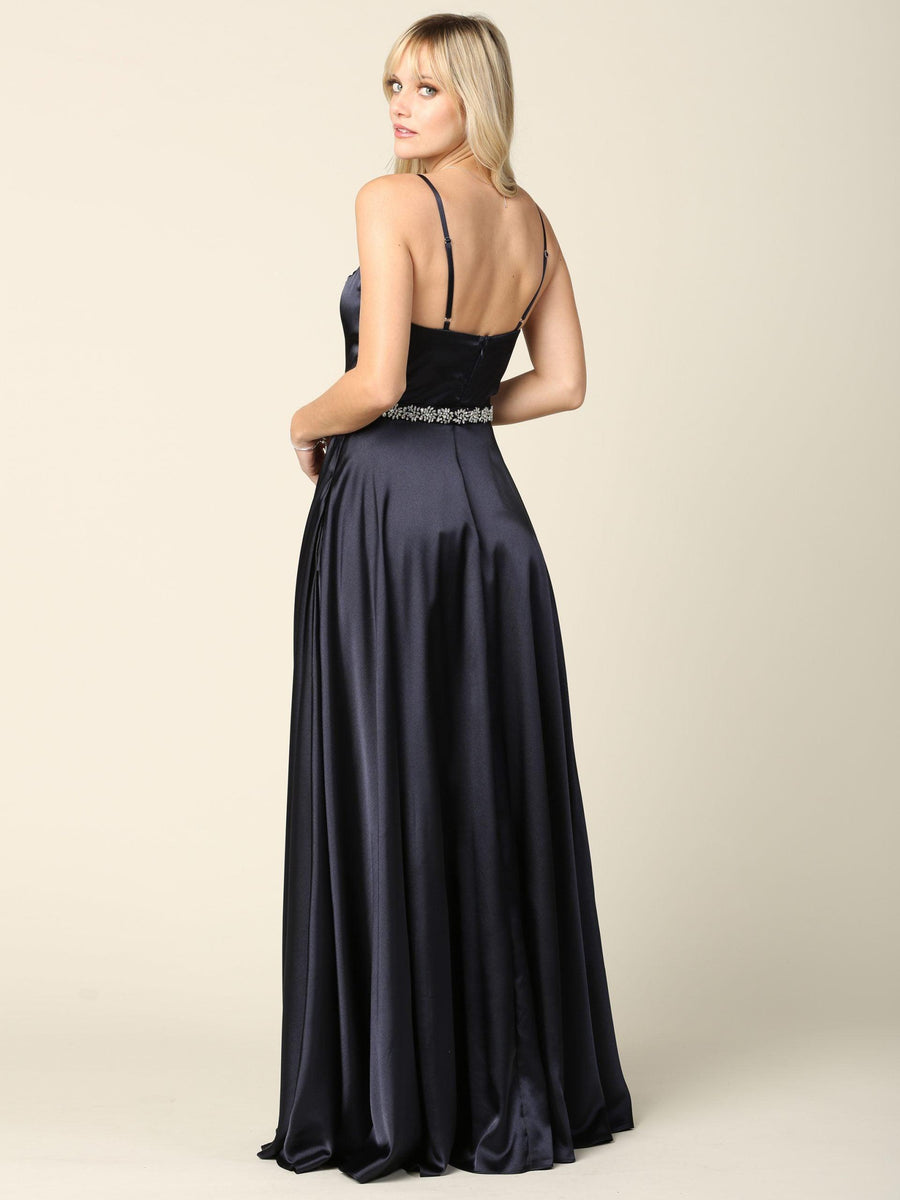 Long Formal Spaghetti Strap Bridesmaids Dress - The Dress Outlet