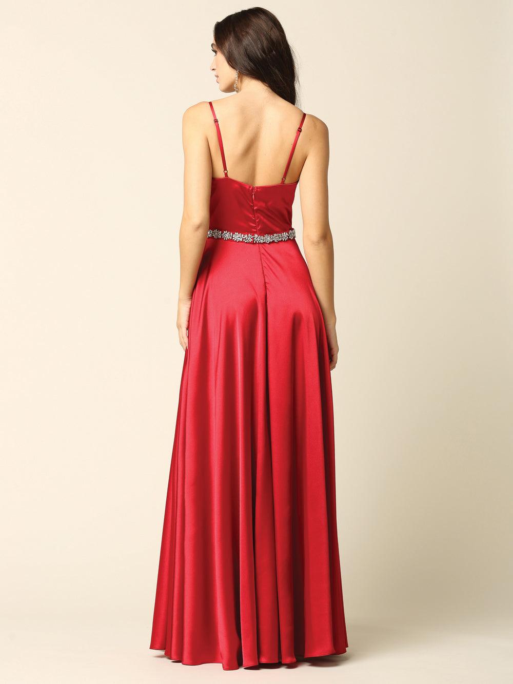 Long Formal Spaghetti Strap Bridesmaids Dress - The Dress Outlet